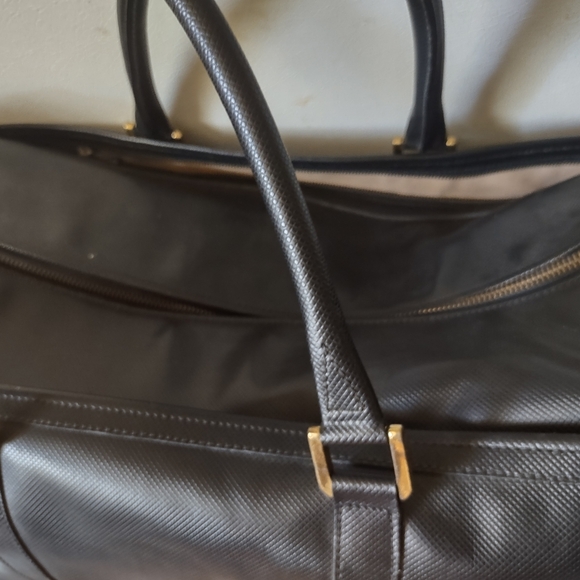 Vintage Bottega Veneta Weekend Bag large tote Travel Bag Black Leather - Picture 6 of 14